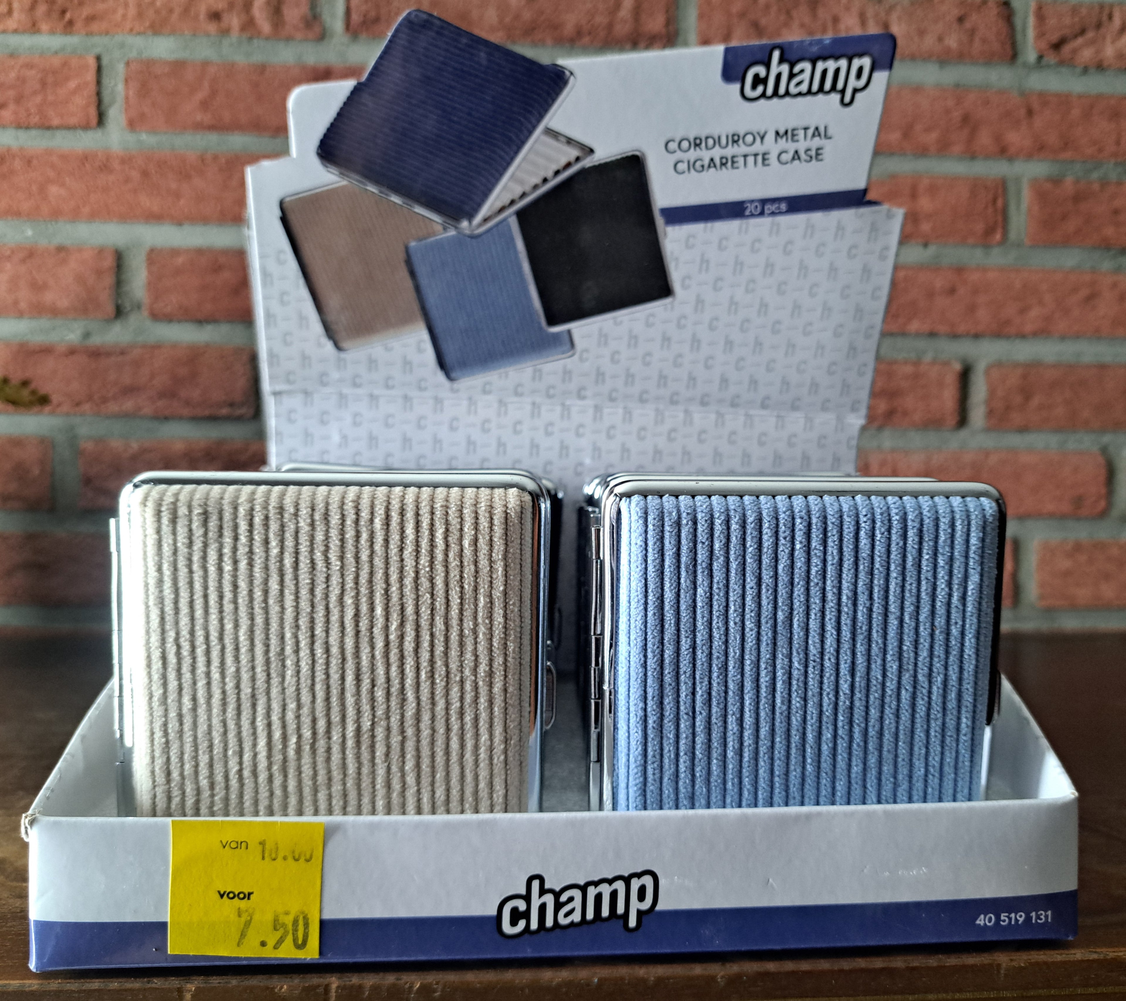 Champ corduroy sigarettenkoker - 20 sigaretten - beige