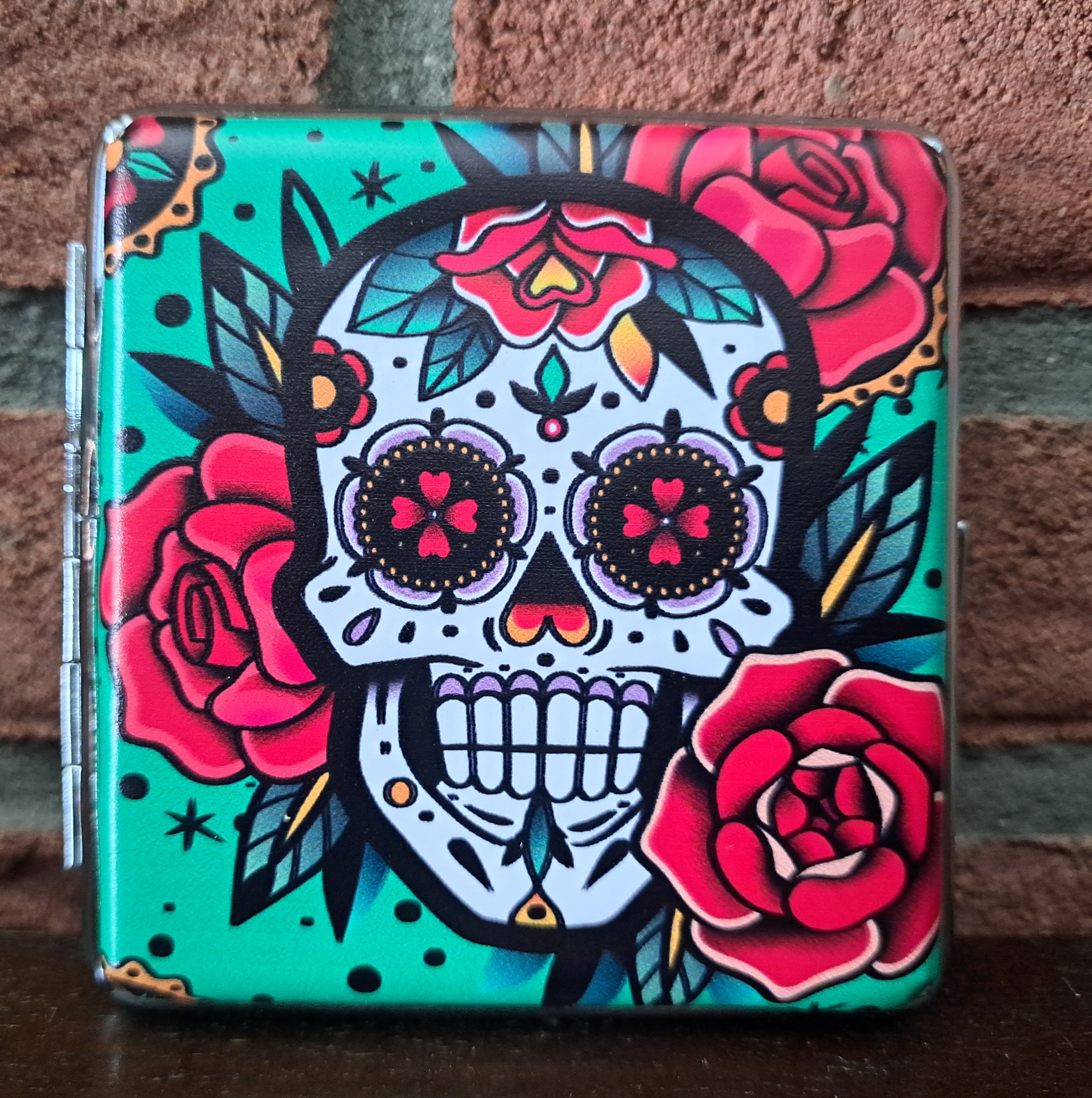 Champ sigarettenkoker skulls & flower - 20 sigaretten - groen