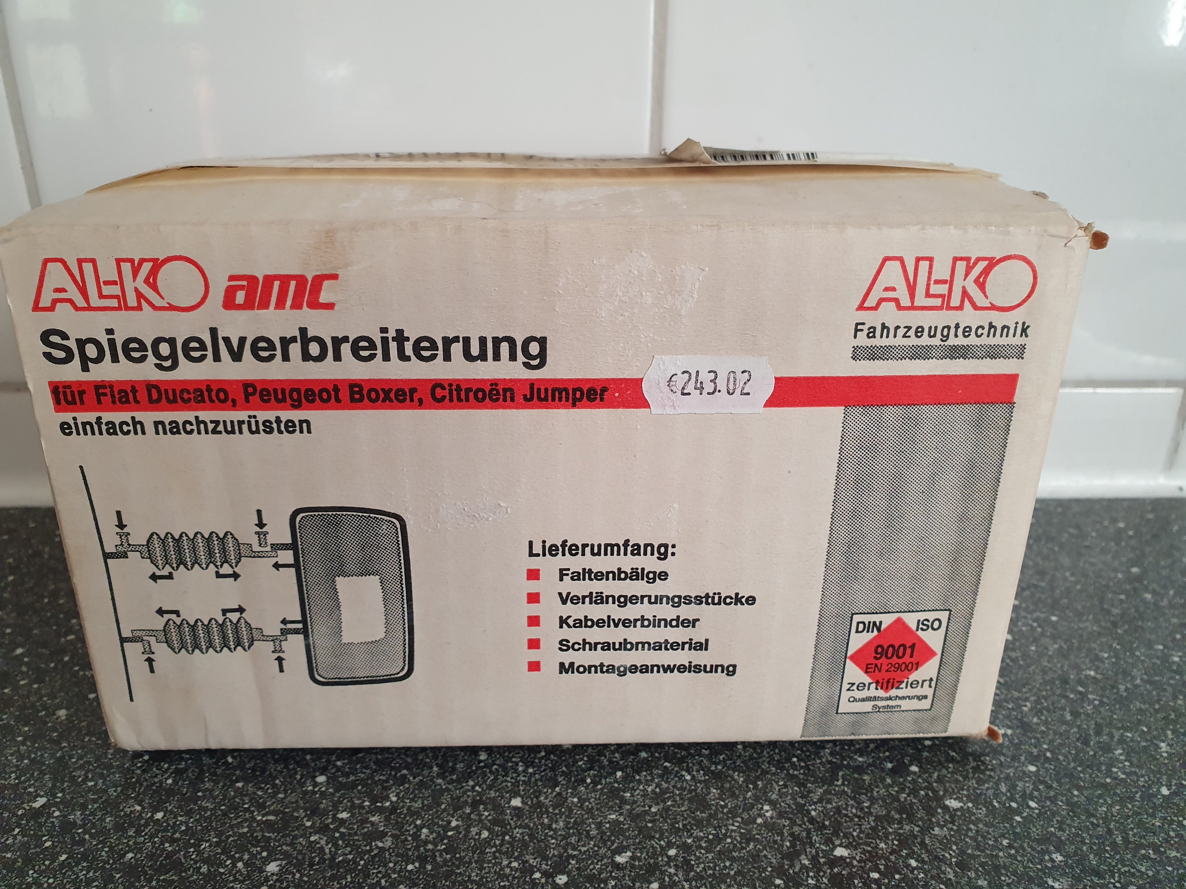 Nieuwe Alko spiegelverbreders voor een Fiat Ducato 2000 - 2002