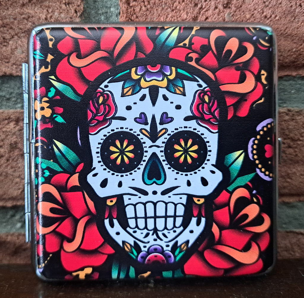 Stijlvolle champ sigarettenkoker skulls & flowers multicolor